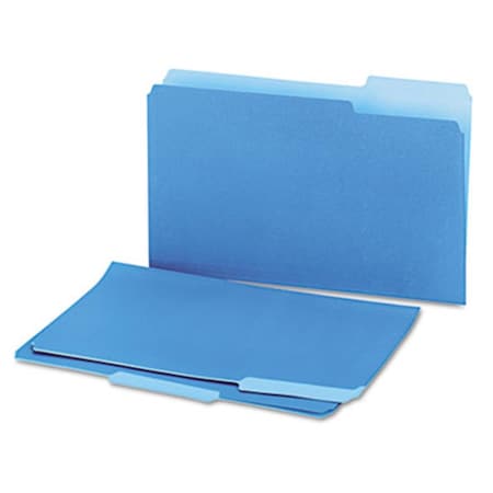 Coolcrafts Recycled Interior File Folders; .33 Cut Top Tab; Legal; Blue; 100-Box CO188430